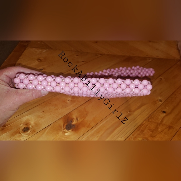 Vintage 1950's Pink Hand Beaded Purse Made by Lady Ellen in British Hong Kong - Picture 10 of 12